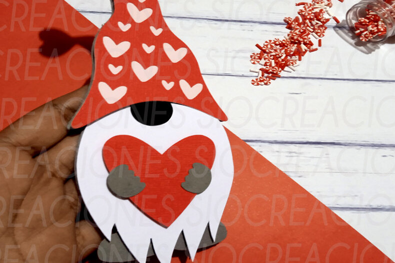 Intra απο ξύλο plywood  Χρώμα wenge 3mm-4mm πάχος - Gnome Love , Ημέρα του Αγίου Βαλεντίνου Δίασταση 20x20 cm INTRAFABR-95170222