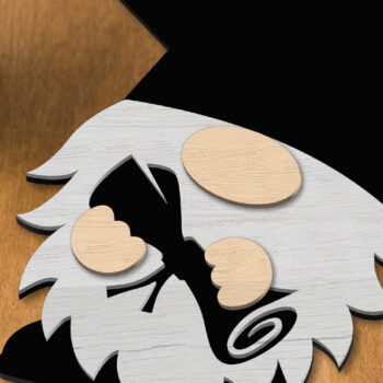 Intra απο ξύλο plywood  Χρώμα wenge 3mm-4mm πάχος - κοπής με λέιζερ πολυστρωματικής διακόσμησης Gnome Δίασταση 34x7 cm INTRAFABR-95639158 - Image 3