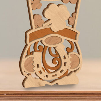 Intra απο ξύλο plywood  Χρώμα wenge 3mm-4mm πάχος - Πρότυπο πολλαπλών επιπέδων Gnome, Διακόσμηση σπιτιού Δίασταση 34x7 cm INTRAFABR-96130540 - Image 1