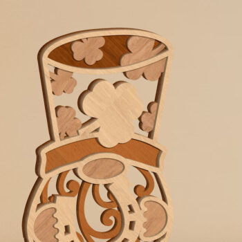 Intra απο ξύλο plywood  Χρώμα wenge 3mm-4mm πάχος - Πρότυπο πολλαπλών επιπέδων Gnome, Διακόσμηση σπιτιού Δίασταση 34x7 cm INTRAFABR-96130540 - Image 2