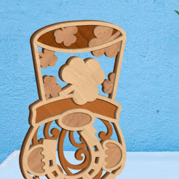 Intra απο ξύλο plywood  Χρώμα wenge 3mm-4mm πάχος - Πρότυπο πολλαπλών επιπέδων Gnome, Διακόσμηση σπιτιού Δίασταση 34x7 cm INTRAFABR-96130540 - Image 3