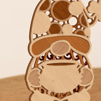 Intra απο ξύλο plywood Χρώμα wenge 3mm-4mm πάχος - Ημέρα του Gnome Patrick, διακοσμητικό πρότυπο Δίασταση 34x7 cm INTRAFABR-119187006 - Image 2