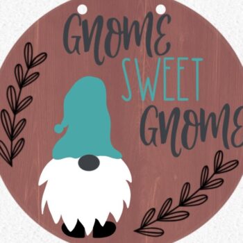 Intra απο ξύλο plywood  Χρώμα wenge 3mm-4mm πάχος - Σήμα λέιζερ Gnome Sweet Gnome Δίασταση 30x20 cm INTRAFABR-118476165 - Image 1