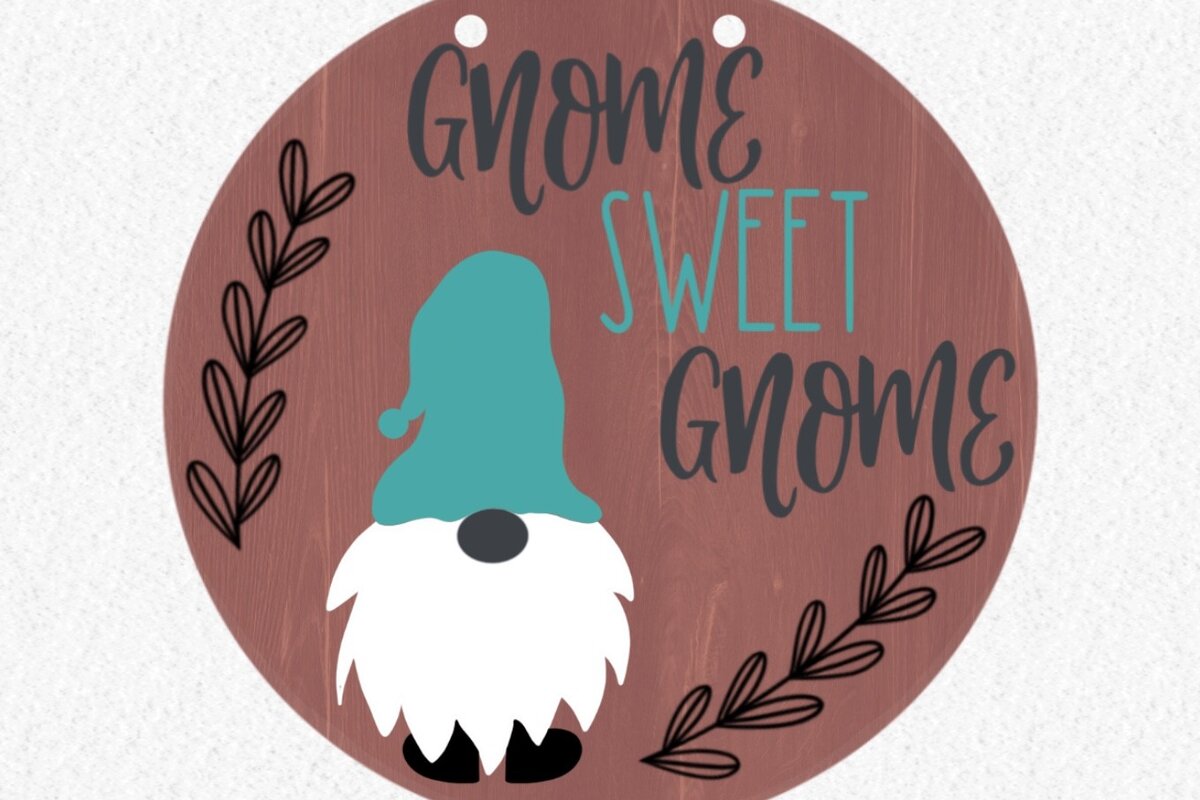 Intra απο ξύλο plywood  Χρώμα wenge 3mm-4mm πάχος - Σήμα λέιζερ Gnome Sweet Gnome Δίασταση 30x20 cm INTRAFABR-118476165