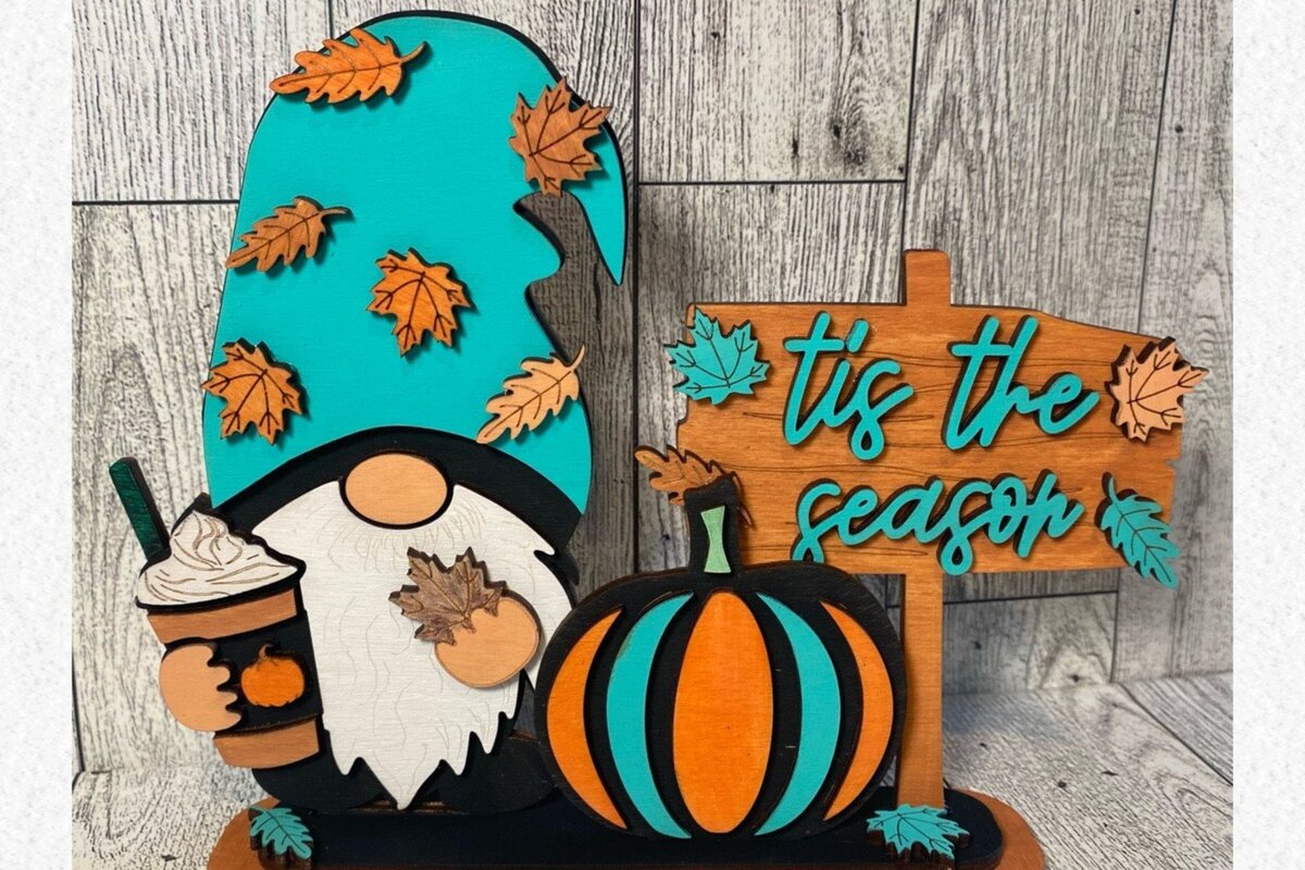 Intra απο ξύλο plywood  Χρώμα wenge 3mm-4mm πάχος - Το Gnome Tis the Season Laser Δίασταση 30x20 cm INTRAFABR-118746096