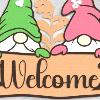 Intra απο ξύλο plywood  Χρώμα wenge 3mm-4mm πάχος - Gnome Welcome Sign - Layered Δίασταση 30x20 cm INTRAFABR-118476154 - Image 1