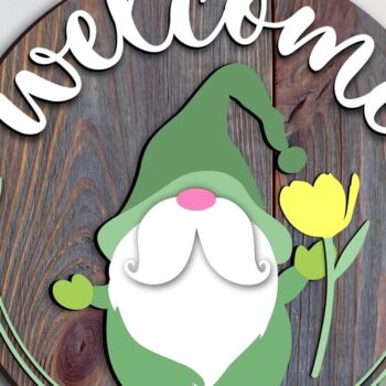 Intra απο ξύλο plywood  Χρώμα wenge 3mm-4mm πάχος - Sign καλωσορίσματος Gnome Δίασταση 20x20 cm INTRAFABR-119472450 - Image 1