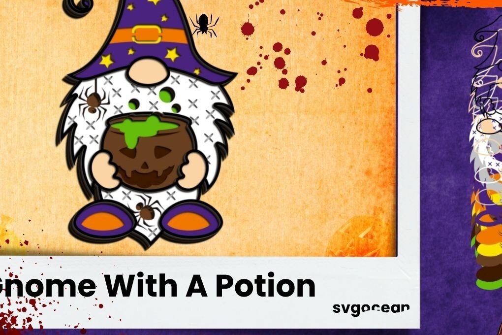 Intra απο ξύλο plywood  Χρώμα wenge 3mm-4mm πάχος - Gnome με ένα Potion 3D Δίασταση 30x20 cm INTRAFABR-118746136