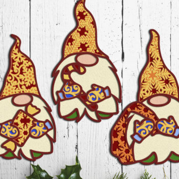 Intra απο ξύλο plywood  Χρώμα wenge 3mm-4mm πάχος - GNOMES CHRISTMAS BNDLE Αποκοπή αρχείων Δίασταση 10x13 cm INTRAFABR-119137626 - Image 1