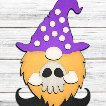 Intra απο ξύλο plywood Χρώμα wenge 3mm-4mm πάχος - Αρχεία αποκοπής με λέιζερ Gnomes Halloween Δίασταση 6x6 cm INTRAFABR-95776553 - Image 2