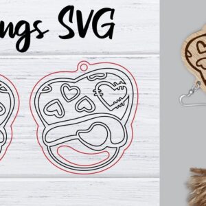 Intra απο ξύλο plywood  Χρώμα wenge 3mm-4mm πάχος - Σκουλαρίκια Gnomes Macrame | Μακραμέ Δίασταση 3x3 cm INTRAFABR-116817454