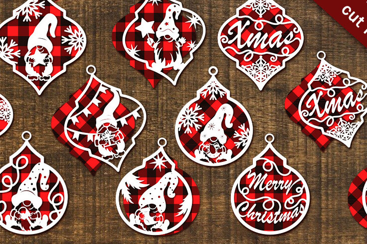 Intra απο ξύλο plywood  Χρώμα wenge 3mm-4mm πάχος - Καλικάντζαροι σε διακοσμήσεις χριστουγεννιάτικων δέντρων. Δίασταση 11x14 cm INTRAFABR-116817440