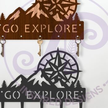 Intra απο ξύλο plywood  Χρώμα wenge 3mm-4mm πάχος - Πηγαίνετε στο Explore Mountains Key Holders Δίασταση 30x20 cm INTRAFABR-121053931 - Image 1