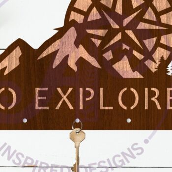 Intra απο ξύλο plywood  Χρώμα wenge 3mm-4mm πάχος - Πηγαίνετε στο Explore Mountains Key Holders Δίασταση 30x20 cm INTRAFABR-121053931 - Image 2