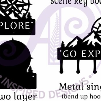 Intra απο ξύλο plywood  Χρώμα wenge 3mm-4mm πάχος - Πηγαίνετε στο Explore Mountains Key Holders Δίασταση 30x20 cm INTRAFABR-121053931 - Image 3