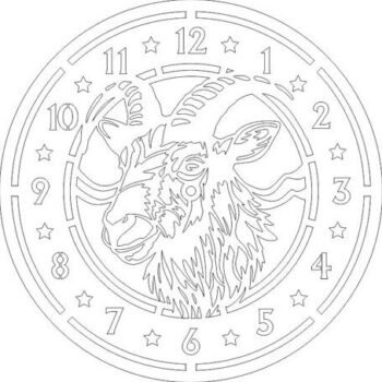 Intra απο ξύλο plywood  Χρώμα wenge 3mm-4mm πάχος - Πρότυπο κοπής ρολογιού κατσίκας Δίασταση 20x20 cm INTRAFABR-93519813 - Image 2