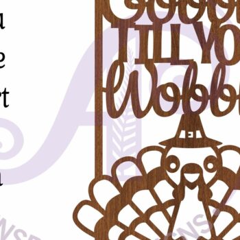 Intra απο ξύλο plywood  Χρώμα wenge 3mm-4mm πάχος - Gobble Till You Wobble Τοίχος της Ημέρας των Ευχαριστιών Δίασταση 15x15 cm INTRAFABR-120084518 - Image 3