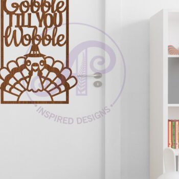 Intra απο ξύλο plywood  Χρώμα wenge 3mm-4mm πάχος - Gobble Till You Wobble Τοίχος της Ημέρας των Ευχαριστιών Δίασταση 15x15 cm INTRAFABR-120084518 - Image 4