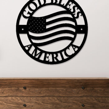 Intra απο ξύλο plywood  Χρώμα wenge 3mm-4mm πάχος - Ο Θεός να ευλογεί την Αμερική, πινακίδα αμερικανικής σημαίας Δίασταση 30x40 cm INTRAFABR-116487039 - Image 2