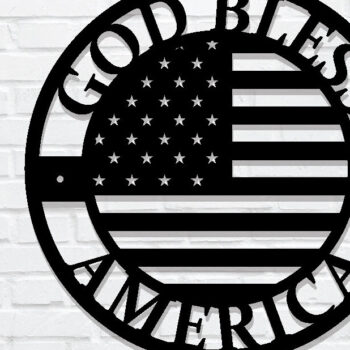 Intra απο ξύλο plywood  Χρώμα wenge 3mm-4mm πάχος - Ο Θεός να ευλογεί την Αμερική, πινακίδα αμερικανικής σημαίας Δίασταση 30x40 cm INTRAFABR-30216813 - Image 1