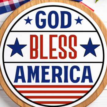 Intra απο ξύλο plywood  Χρώμα wenge 3mm-4mm πάχος - Ο Θεός να ευλογεί την Αμερική Στρογγυλή πινακίδα με λέιζερ Δίασταση 4x4 cm INTRAFABR-94588476 - Image 8