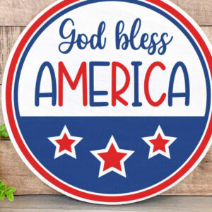 Intra απο ξύλο plywood  Χρώμα wenge 3mm-4mm πάχος - Ο Θεός να ευλογεί την Αμερική Στρογγυλή πινακίδα Δίασταση 10x15 cm INTRAFABR-94588626