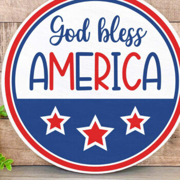 Intra απο ξύλο plywood  Χρώμα wenge 3mm-4mm πάχος - Ο Θεός να ευλογεί την Αμερική Στρογγυλή πινακίδα Δίασταση 10x15 cm INTRAFABR-94588626 - Image 1