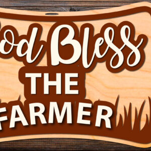 Intra απο ξύλο plywood  Χρώμα wenge 3mm-4mm πάχος - Ο Θεός ευλογεί το αποκοπής με λέιζερ αγρότη Δίασταση 20x20 cm INTRAFABR-94598504