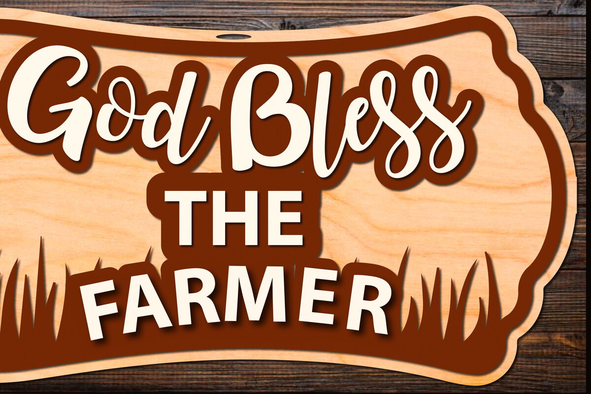 Intra απο ξύλο plywood  Χρώμα wenge 3mm-4mm πάχος - Ο Θεός ευλογεί το αποκοπής με λέιζερ αγρότη Δίασταση 20x20 cm INTRAFABR-94598504