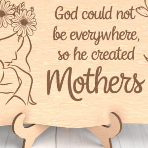 Intra απο ξύλο plywood  Χρώμα wenge 3mm-4mm πάχος - Ο Θεός δημιούργησε δώρο με λέιζερ για τις μητέρες Δίασταση 6x6 cm INTRAFABR-94587853