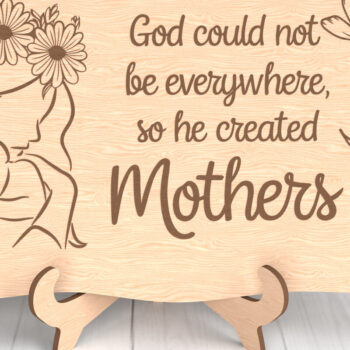 Intra απο ξύλο plywood  Χρώμα wenge 3mm-4mm πάχος - Ο Θεός δημιούργησε δώρο με λέιζερ για τις μητέρες Δίασταση 6x6 cm INTRAFABR-94587853 - Image 1