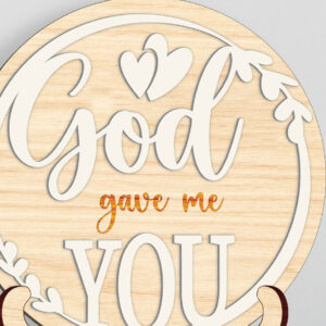 Intra απο ξύλο plywood  Χρώμα wenge 3mm-4mm πάχος - Ο Θεός μου έδωσε πίστη Αποκοπή υ Δίασταση 30x20 cm INTRAFABR-94587897