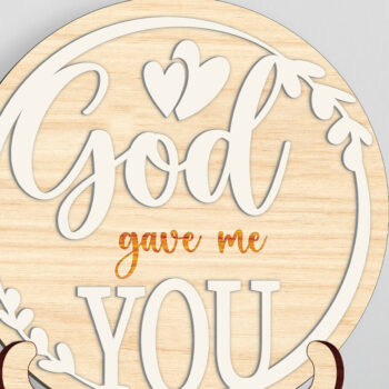 Intra απο ξύλο plywood Χρώμα wenge 3mm-4mm πάχος - Ο Θεός μου έδωσε πίστη Αποκοπή υ Δίασταση 30x20 cm INTRAFABR-94587897 - Image 1