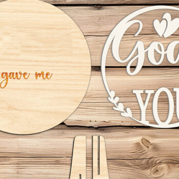 Intra απο ξύλο plywood Χρώμα wenge 3mm-4mm πάχος - Ο Θεός μου έδωσε πίστη Αποκοπή υ Δίασταση 30x20 cm INTRAFABR-94587897 - Image 3