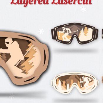 Intra απο ξύλο plywood Χρώμα wenge 3mm-4mm πάχος - Goggles Ski Scene Lasered Wall Art Laser Δίασταση 40x50 cm INTRAFABR-118129224 - Image 1