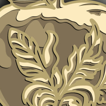 Intra απο ξύλο plywood Χρώμα wenge 3mm-4mm πάχος - Golden Apple Multilayer /3D Layered Δίασταση 30x20 cm INTRAFABR-92484694 - Image 3