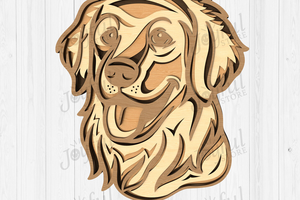 Intra απο ξύλο plywood  Χρώμα wenge 3mm-4mm πάχος - Golden Retriever Layered Δίασταση 30x20 cm INTRAFABR-92484957