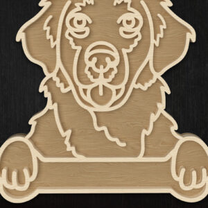 Intra απο ξύλο plywood  Χρώμα wenge 3mm-4mm πάχος - περίγραμμα Golden Retriever Δίασταση 6x6 cm INTRAFABR-92485023