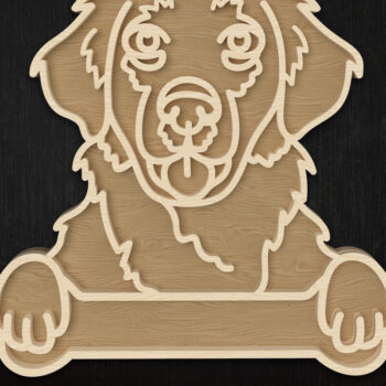 Intra απο ξύλο plywood Χρώμα wenge 3mm-4mm πάχος - περίγραμμα Golden Retriever Δίασταση 6x6 cm INTRAFABR-92485023 - Image 1