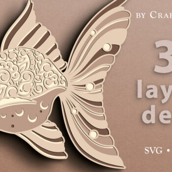 Intra απο ξύλο plywood Χρώμα wenge 3mm-4mm πάχος - Χρυσόψαρο τρισδιάστατο πρότυπο κοπής με λέιζερ Δίασταση 30x20 cm INTRAFABR-95503686 - Image 1