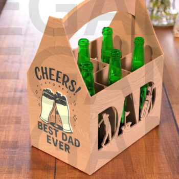 Intra απο ξύλο plywood  Χρώμα wenge 3mm-4mm πάχος - Golf Dad Beer Caddy για την Ημέρα του Πατέρα Δίασταση 20x20 cm INTRAFABR-97023339 - Image 1