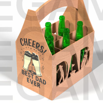 Intra απο ξύλο plywood  Χρώμα wenge 3mm-4mm πάχος - Golf Dad Beer Caddy για την Ημέρα του Πατέρα Δίασταση 20x20 cm INTRAFABR-97023339 - Image 2