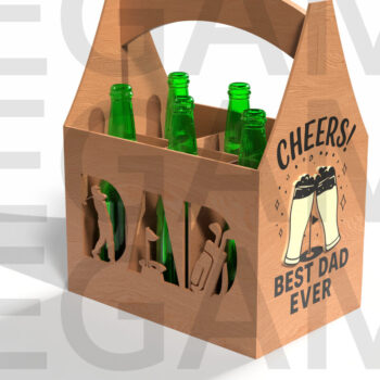 Intra απο ξύλο plywood  Χρώμα wenge 3mm-4mm πάχος - Golf Dad Beer Caddy για την Ημέρα του Πατέρα Δίασταση 20x20 cm INTRAFABR-97023339 - Image 3