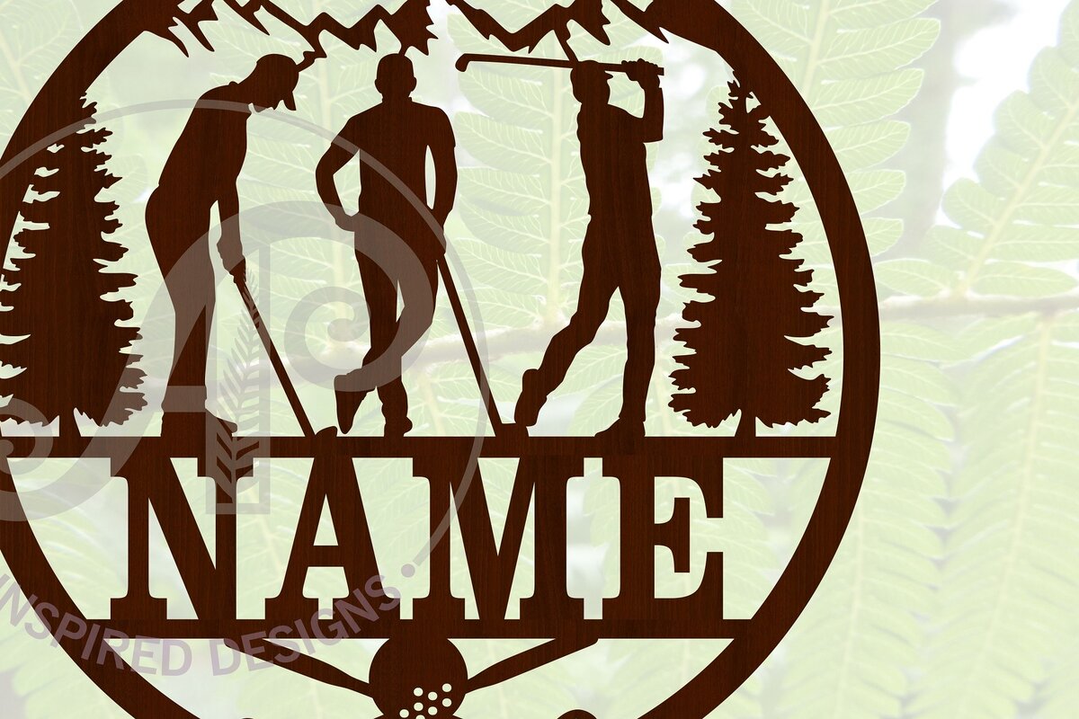 Intra απο ξύλο plywood  Χρώμα wenge 3mm-4mm πάχος - Παίκτης γκολφ Άνδρας Σήμα ονόματος Cut File Δίασταση 30x20 cm INTRAFABR-122342848