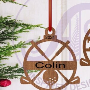 Intra απο ξύλο plywood  Χρώμα wenge 3mm-4mm πάχος - Χριστουγεννιάτικο στολίδι Golfers Δίασταση 6x6 cm INTRAFABR-122342646