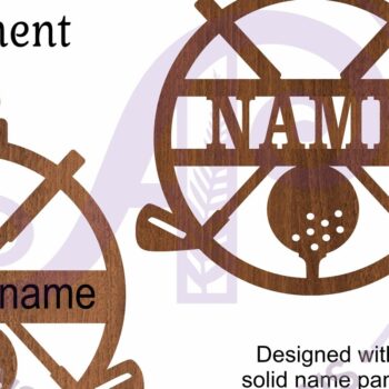 Intra απο ξύλο plywood Χρώμα wenge 3mm-4mm πάχος - Χριστουγεννιάτικο στολίδι Golfers Δίασταση 6x6 cm INTRAFABR-122342646 - Image 3