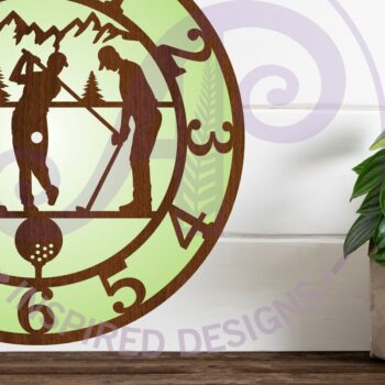 Intra απο ξύλο plywood Χρώμα wenge 3mm-4mm πάχος - Ρολόι τοίχου γκολφ με Files, Δίασταση 30x20 cm INTRAFABR-119208003 - Image 2