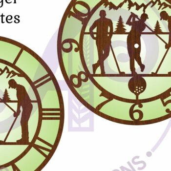 Intra απο ξύλο plywood Χρώμα wenge 3mm-4mm πάχος - Ρολόι τοίχου γκολφ με Files, Δίασταση 30x20 cm INTRAFABR-119208003 - Image 3