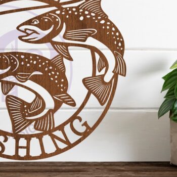 Intra απο ξύλο plywood  Χρώμα wenge 3mm-4mm πάχος - Gone Fishing Wall Sign Δίασταση 30x20 cm INTRAFABR-93688075 - Image 1