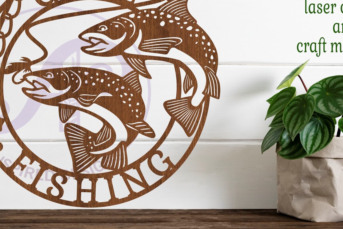 Intra απο ξύλο plywood  Χρώμα wenge 3mm-4mm πάχος - Gone Fishing Wall Sign Δίασταση 30x20 cm INTRAFABR-93688075
